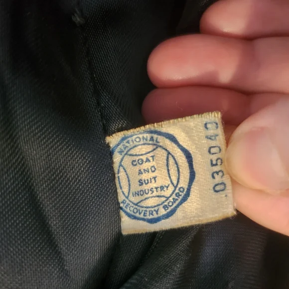 Vintage 1930s Union Made Princess Coat Black Wool Blend With Belt - Picture 6 of 13